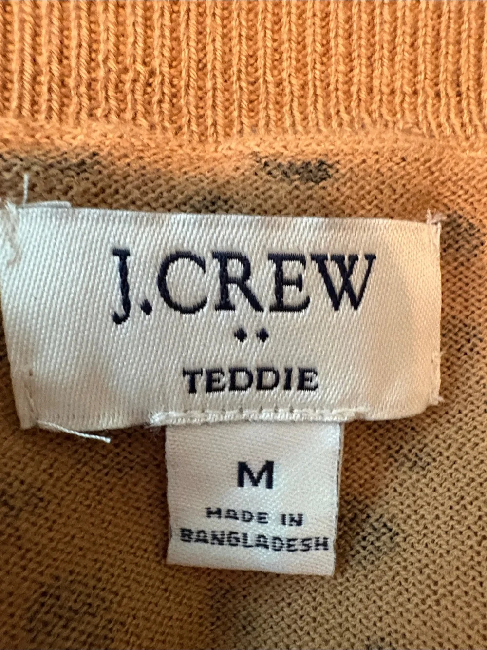 J. Crew Camel and Black Spotted Long Sleeve Crewneck Sweater